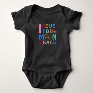 I Love You to the Moon & Back-my little star black Baby Bodysuit
