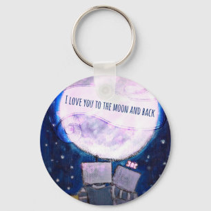 I Love You To The Moon & Back Robots Key Ring