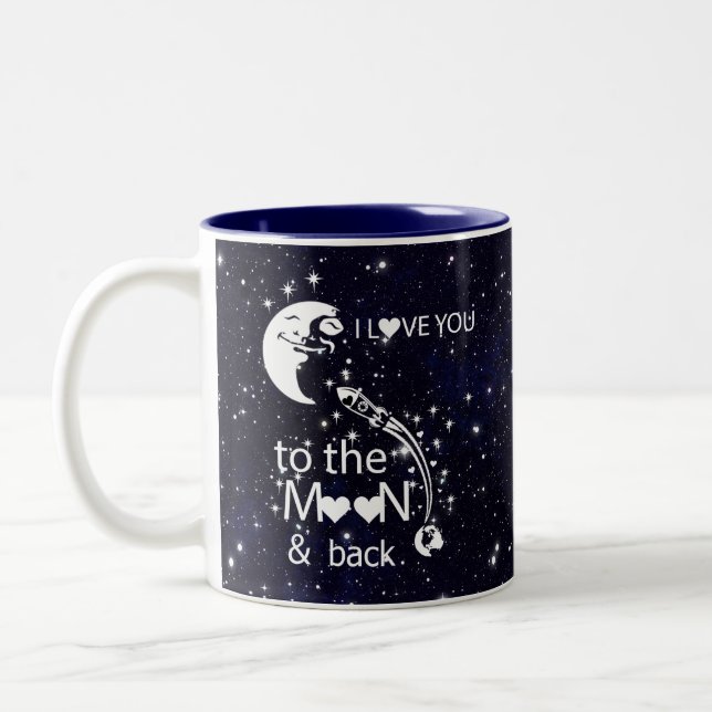I love you to the moon & back - Universe Two-Tone Coffee Mug (Left)