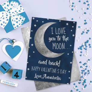 I Love You To The Moon & Back Valentine's Day Holiday Card