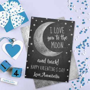 I Love You To The Moon & Back Valentine's Day Holiday Card