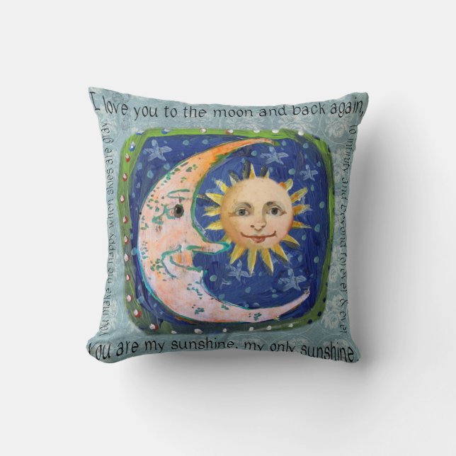 I Love You To The Moon & Back You Are My Sunshine Cushion (Front)