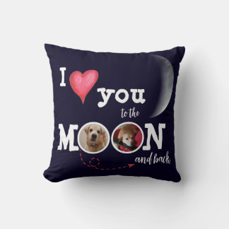 I Love You to the Moon Customized Throw Pillow