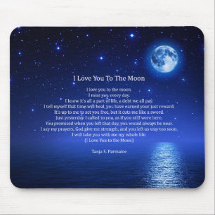 I Love You To The Moon Poetry Collector Mouse Mat
