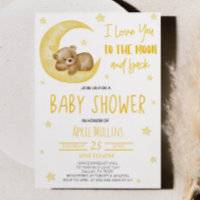 I Love You To The Moon Teddy Bear Baby Shower