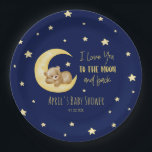 I Love You To The Moon Teddy Bear Baby Shower Paper Plate<br><div class="desc">This is a I Love You To The Moon and Back Teddy Bear Baby Shower Paper Plates!</div>