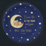 I Love You To The Moon Teddy Bear Baby Shower Paper Plate<br><div class="desc">This is a I Love You To The Moon and Back Teddy Bear Baby Shower Paper Plates!</div>