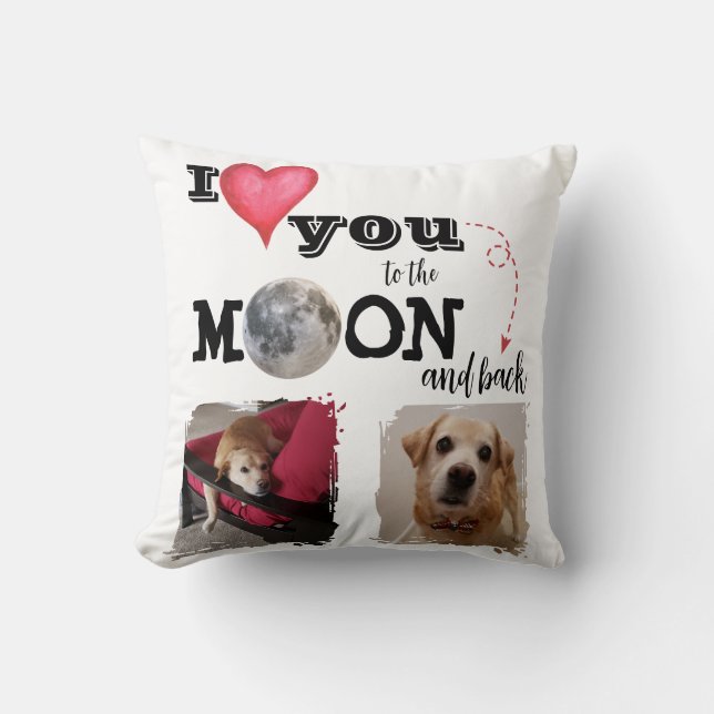 I Love You to the Moon Throw Pillow (Front)
