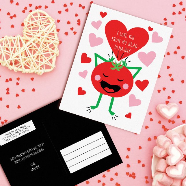 I Love You Tomato Valentine's Day Greeting Holiday Postcard (Creator Uploaded)