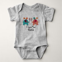 I LOVE YOU TONS Baby clothes - ELEPHANTS LOVE