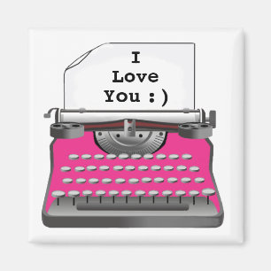 "I Love You" -Typewriter Magnet