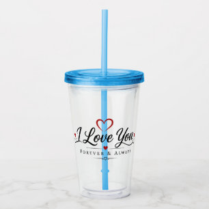 I Love You Typography Design Acrylic Tumbler