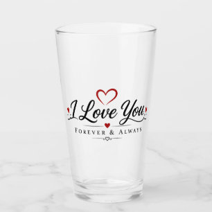 I Love You Typography Design Glass