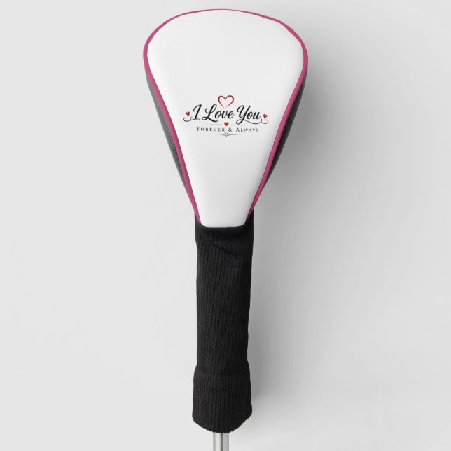 I Love You Typography Design Golf Head Cover (Front)