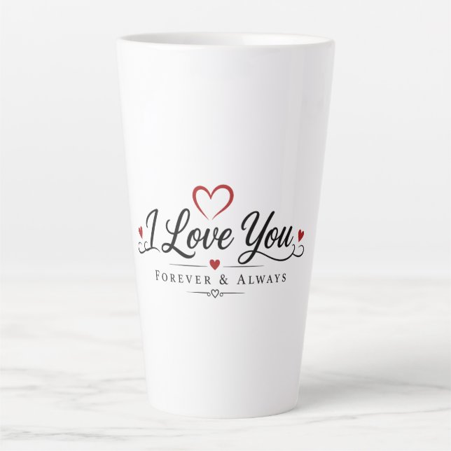 I Love You Typography Design Latte Mug (Front)