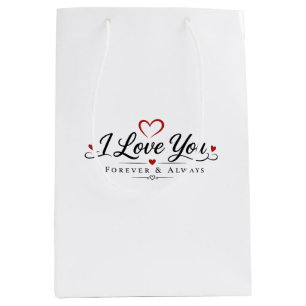 I Love You Typography Design Medium Gift Bag