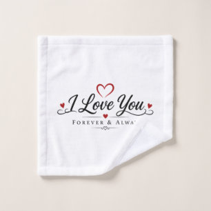 I Love You Typography Design Wash Cloth