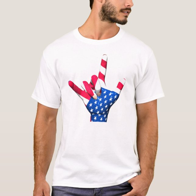 I Love You USA Flag T-Shirt (Front)