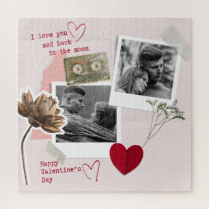 I love you valentine black and white couple photo  jigsaw puzzle