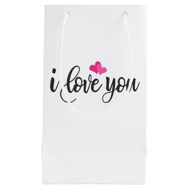 I Love You Valentine Calligraphy | Gift Bag (Front)
