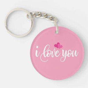 I Love You Valentine Calligraphy Keychain
