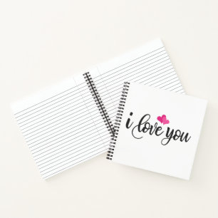 I Love You Valentine Calligraphy Notebook