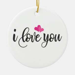 I Love You Valentine Calligraphy   Ornament