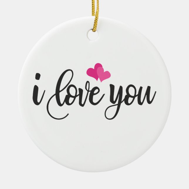 I Love You Valentine Calligraphy | Ornament (Front)