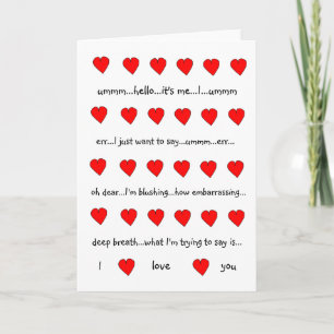 I Love You Valentine Card(Hugh Grant style,white) Holiday Card