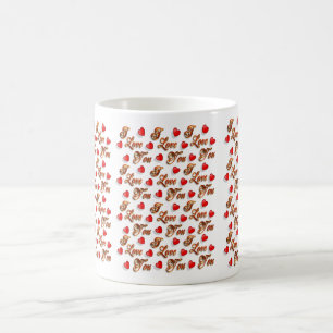 I love you Valentine hearts mug, Coffee Mug