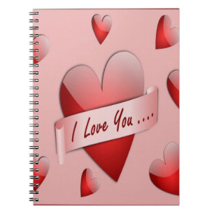 " I LOVE YOU" VALENTINE HEARTS NOTEBOOK