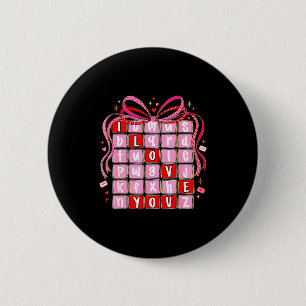 I Love You Valentine Kids Preppy Valentine's Day L 6 Cm Round Badge