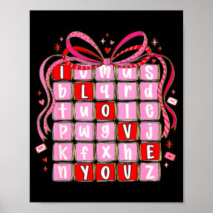 I Love You Valentine Kids Preppy Valentine's Day L Poster