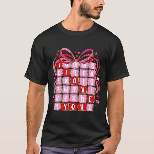 I Love You Valentine Kids Preppy Valentine's Day L T-Shirt (Front)