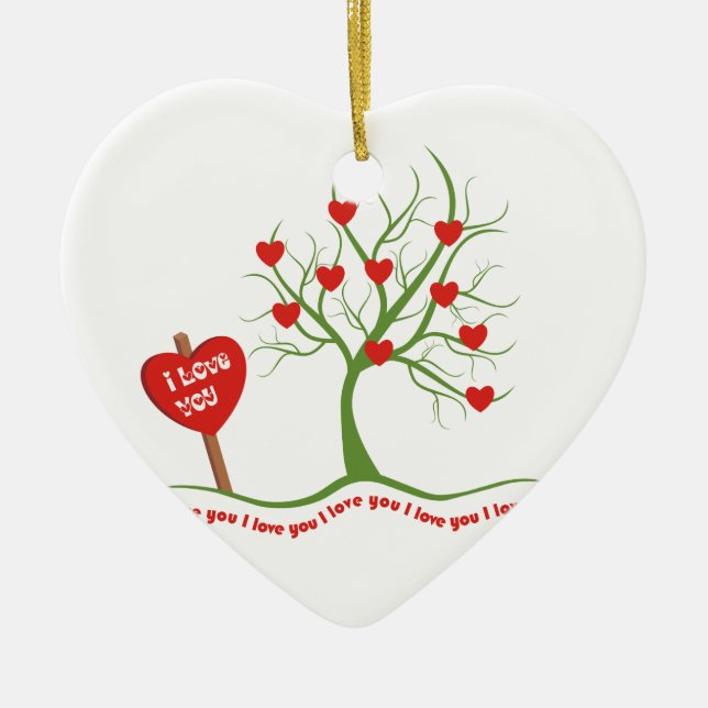 I love you Valentine’s Day custom ornament (Front)