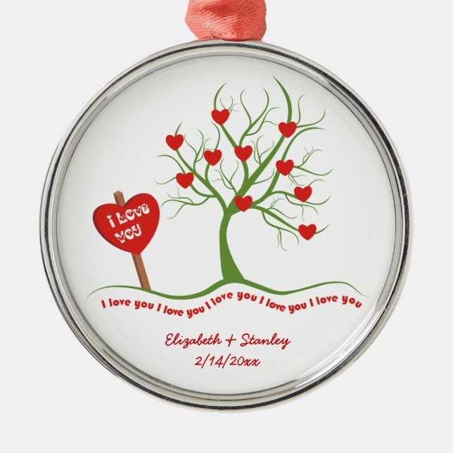 I love you Valentine’s Day custom ornament (Front)