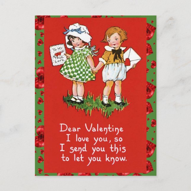 I LOVE YOU VALENTINE | VINTAGE VALENTINE POSTCARD (Front)