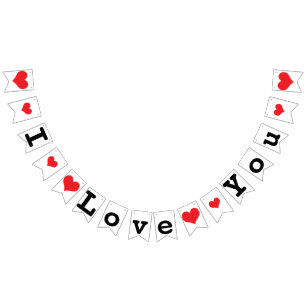 I LOVE YOU Valentine Wedding Decor Bunting