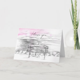 I Love You Valentine's Day Couple Lake Sailing Card