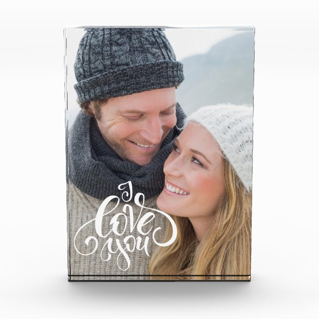 I Love You. Valentine's Day Custom  Photo Block (Front)
