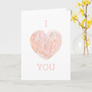 I love you. Valentines day Cute pink blush heart Card