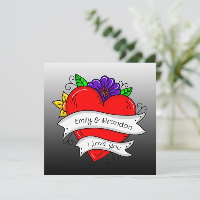 I Love You | Valentine's Day or Annviersary  Holiday Card (Standing Front)