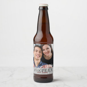 I Love You Valentine's Day Photo Beer Bottle Label