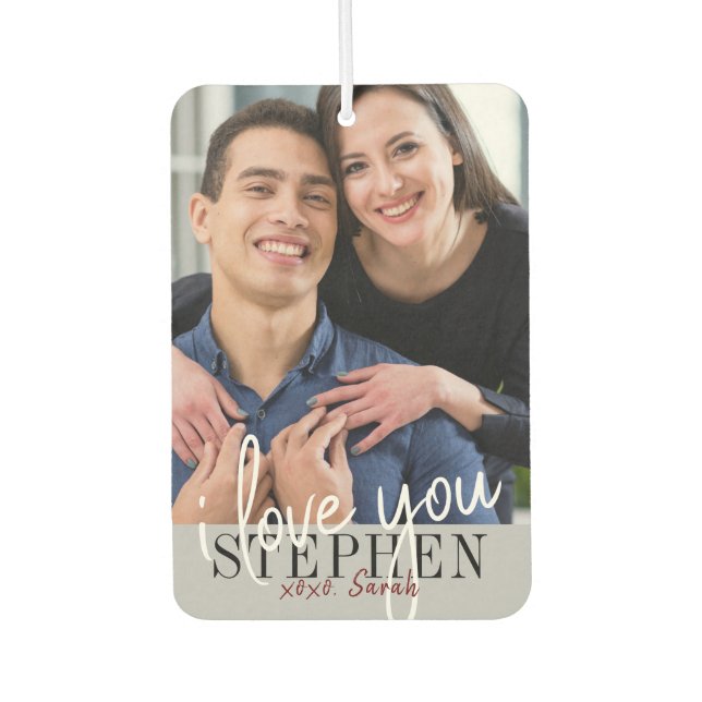 I Love You Valentine's Day Photo Car Air Freshener (Front)