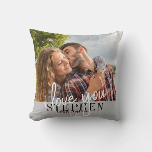 I Love You Valentine's Day Photo Cushion (Front)