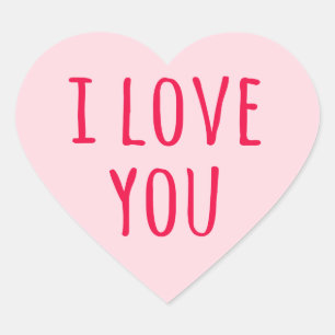 I love you Valentine's day pink heart Heart Sticker
