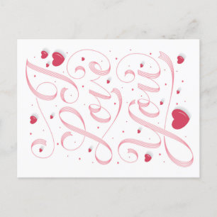 I LOVE YOU / Valentine's Day Postcard
