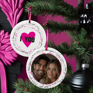 I Love You Valentine's Day with Photo and Heart Ceramic Tree Decoration