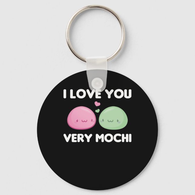 I Love You Very Mochi - Kawaii Mochi Ice Cream Key Ring (Front)