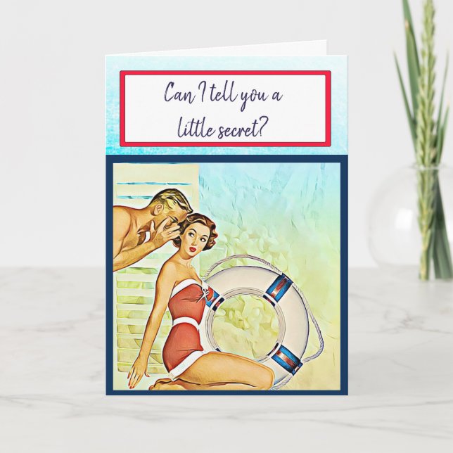 I Love You Very Much Retro Beachy Card (Front)